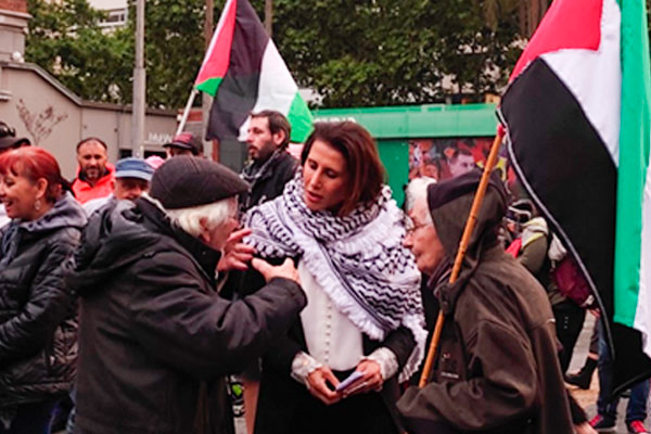 Manifestantes piden al gobierno de Luis Lacalle Pou por que no sea complice del genocidio en Gaza 2
