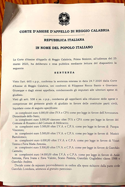 Ndrangheta Stragista Graviano y Filippone condenados en segunda instancia 2